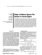 Design of Nonlinear Squeeze-Film Dampers for Aircraft Engines – Dyrobes